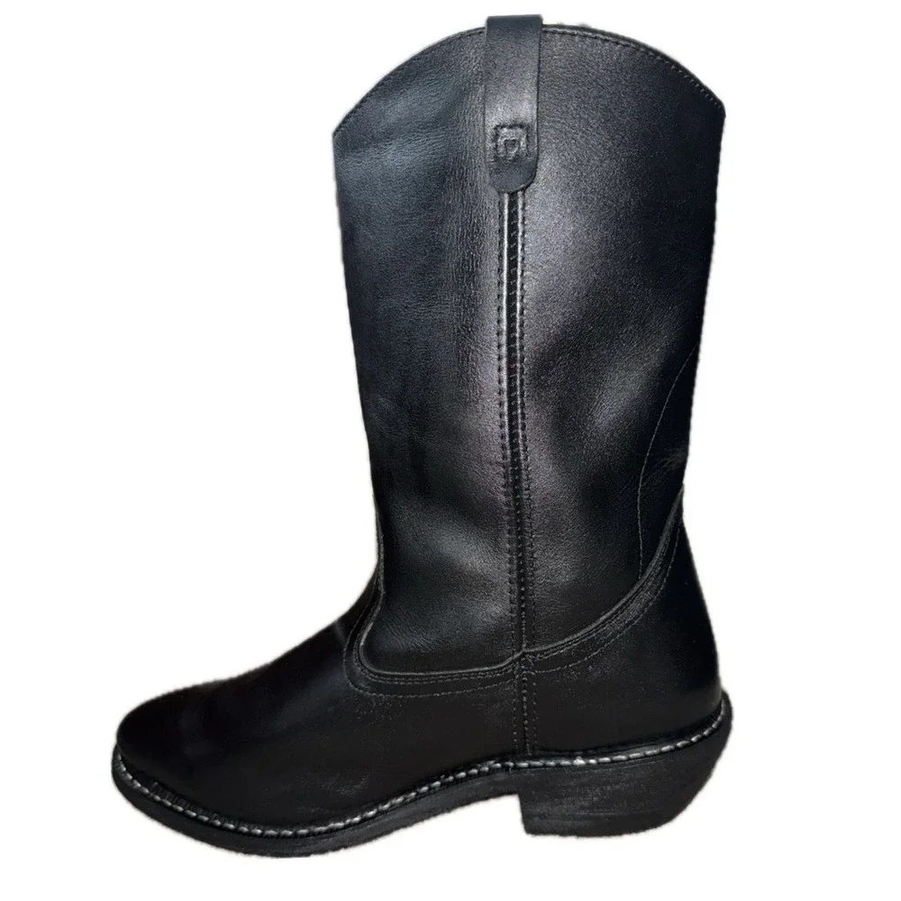 👢MASON SHOE Work‎ Boots Pull-On Black Leather Oil Resistant PREMIUM INSOLES 15E